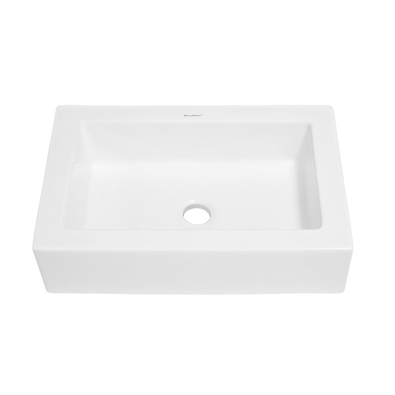 Swiss Madison Voltaire Ceramic Rectangular Vessel Bathroom Sink
